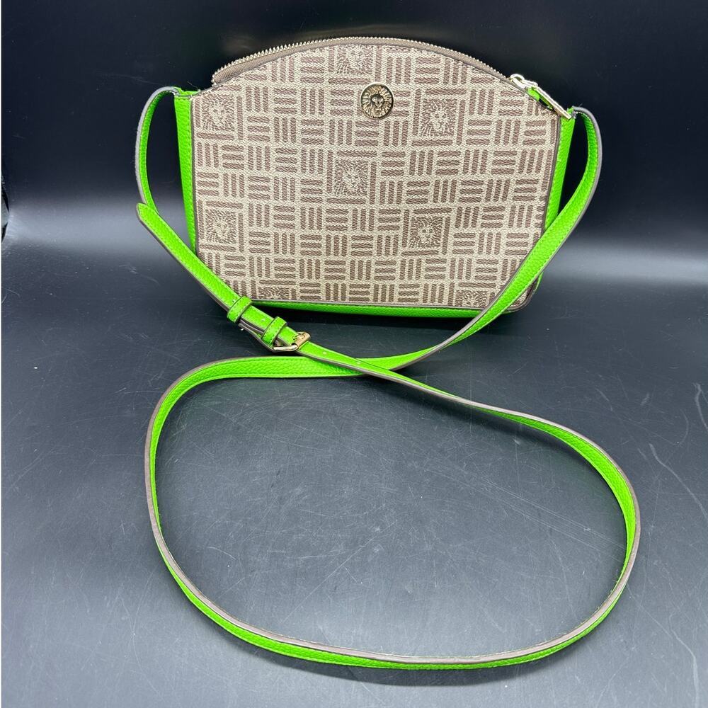 Anne Klein Triple Crossbody Grass Green EUC Y2K